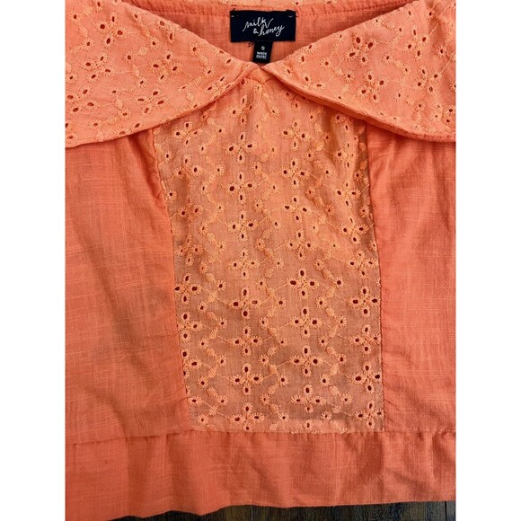 Milk & Honey Off Shoulder Strappy Boho Crop Top Orange Size Small - Picture 3 of 9